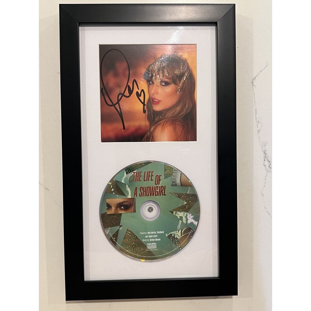 Taylor Swift The Life of a Showgirl Signed Photo Framed CD Photo Autograph #2